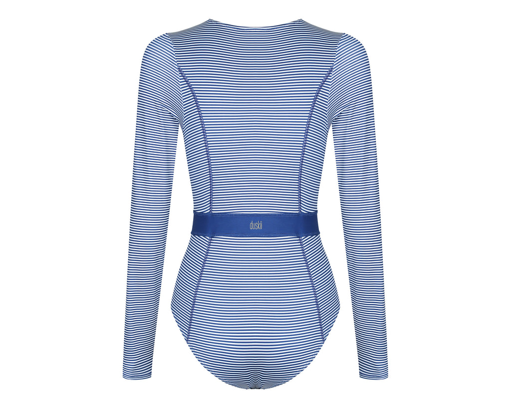 Gigi Long Sleeve Bikini Suit | Blueberry Stripe